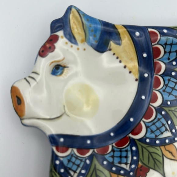 Tabletops Gallery “Toluca Pig” Ceramic Dish/Platter - Picture 7 of 8